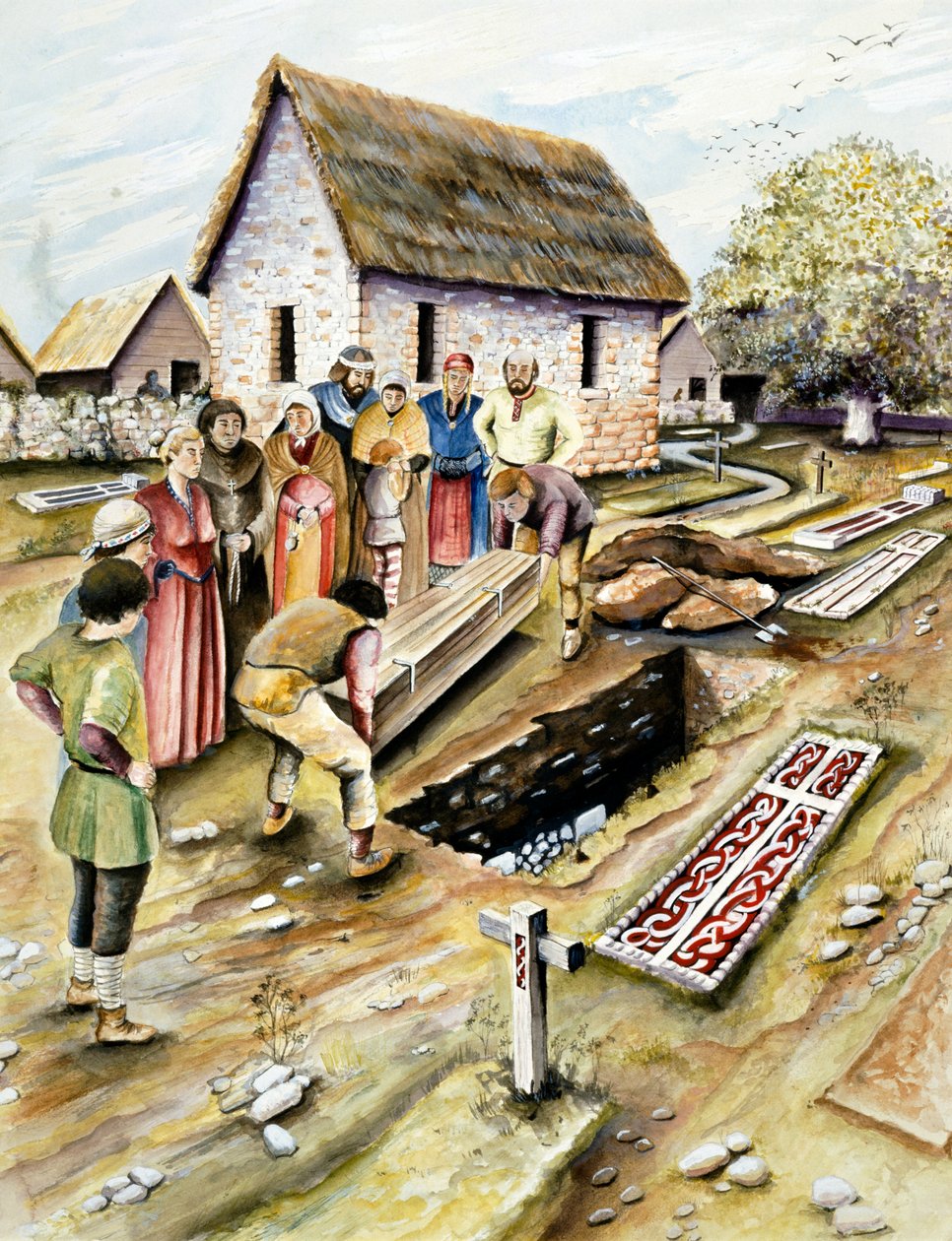 Viikinkien hautaus kirkkopihalla, York, Yorkshire, 10. vuosisadalla 2000 tekijältä Chris Evans