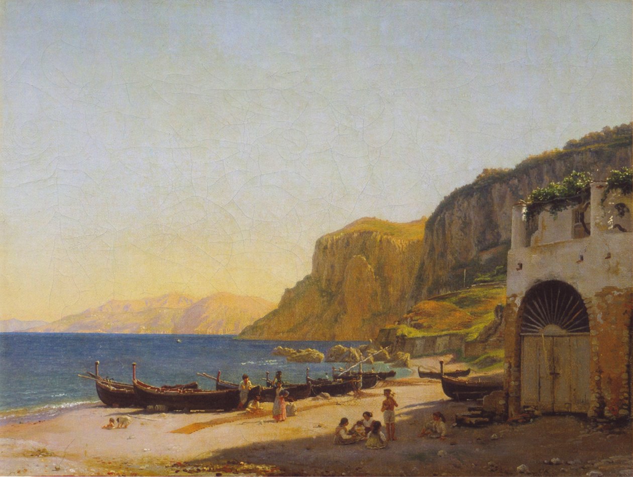 Näkymä Marina Grande, Capri tekijältä Christen Schjellerup Købke
