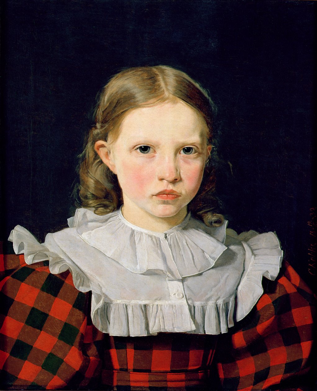 Adolphine Kobken (1820-80) muotokuva 19. kesäkuuta 1832 tekijältä Christen Schjellerup Købke