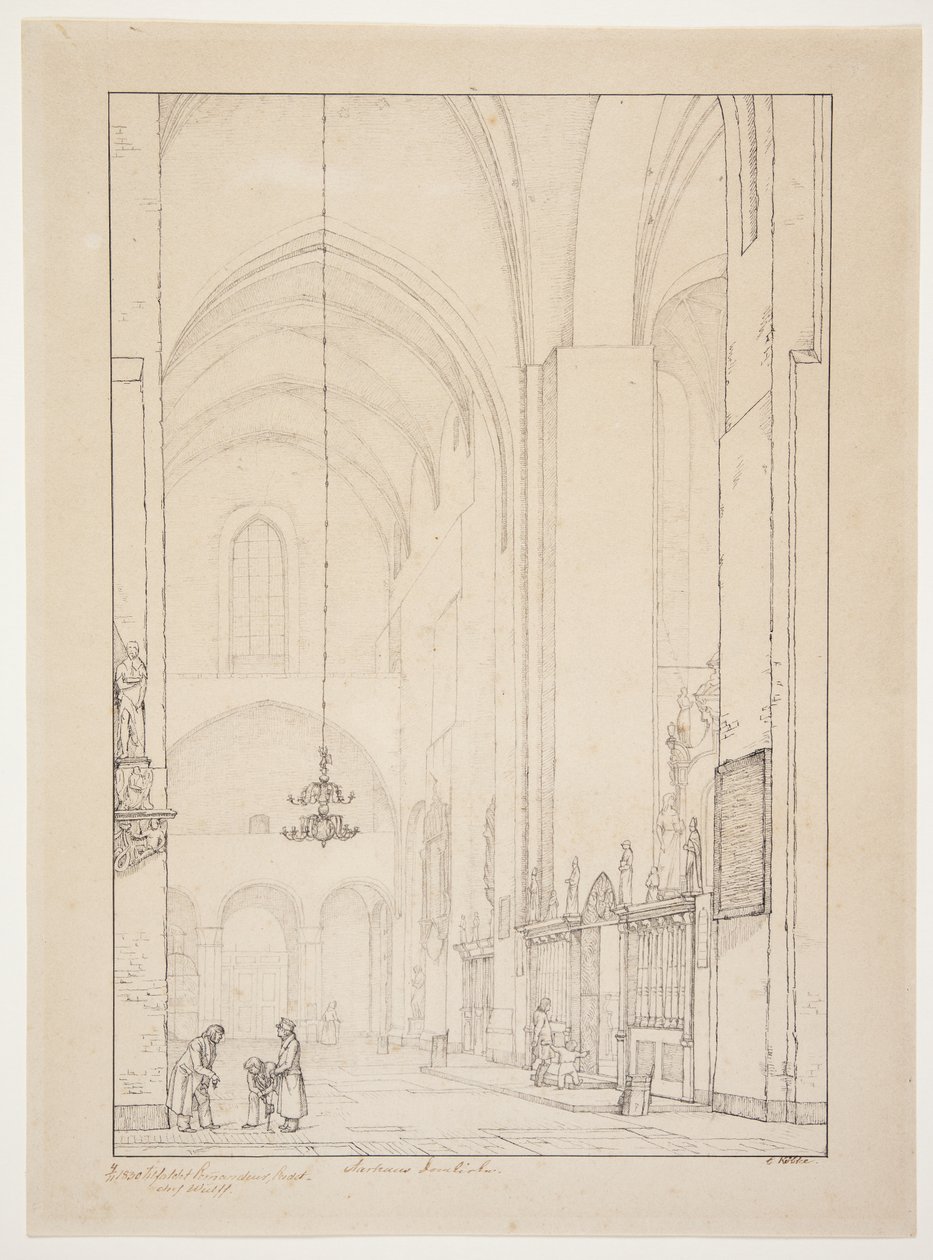 Julkaisija teokselle "Prospect of the interior of the Northern Transept of Aarhus Cathedral" tekijältä Christen Købke