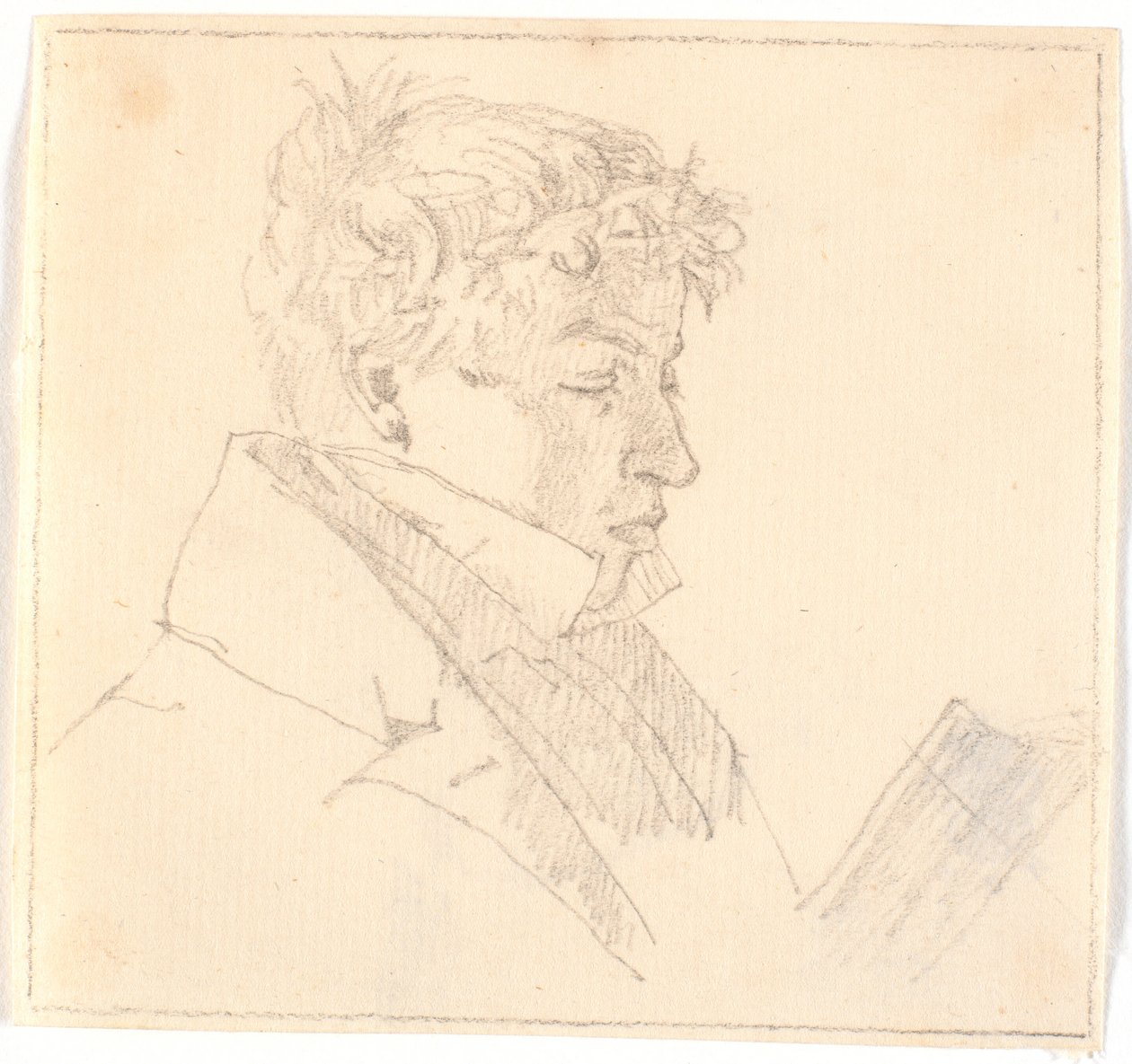 Lukeva nuori mies, taiteilijan vanhin veli, pastori Carl Adolf Købke (1804-1840) ? tekijältä Christen Købke