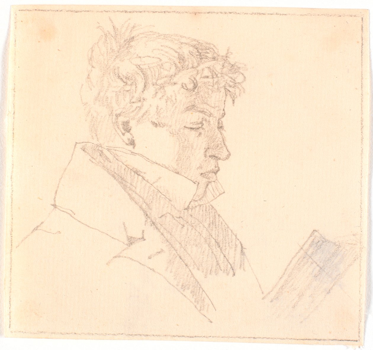 Lukeva nuori mies, taiteilijan vanhin veli, pastori Carl Adolf Købke (1804-1840) ? tekijältä Christen Købke