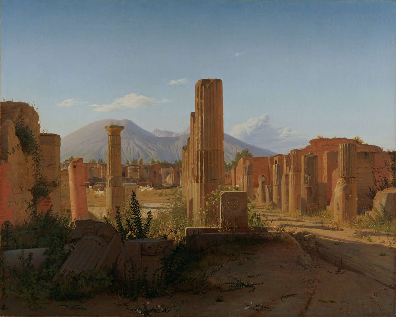 Foorumi Pompejissa Vesuviuksen kanssa taustalla, 1841 tekijältä Christen Schjellerup Købke