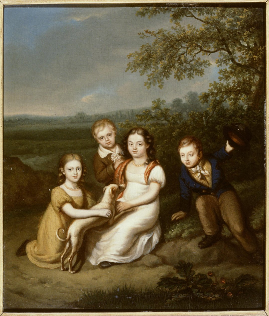 Portret van de kinderen van Nicolaas van Heukelom (1761-1809) tekijältä Christiaan van Geelen