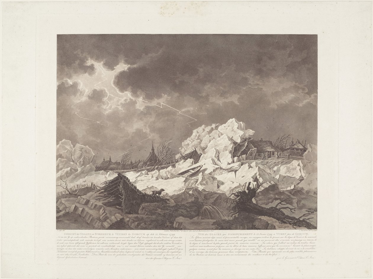 Näkymä Ysgangiin ja Dykbreakiin Vuurenissa Gorcumin luona 22. helmikuuta 1799 / Vue des Glaces qui S