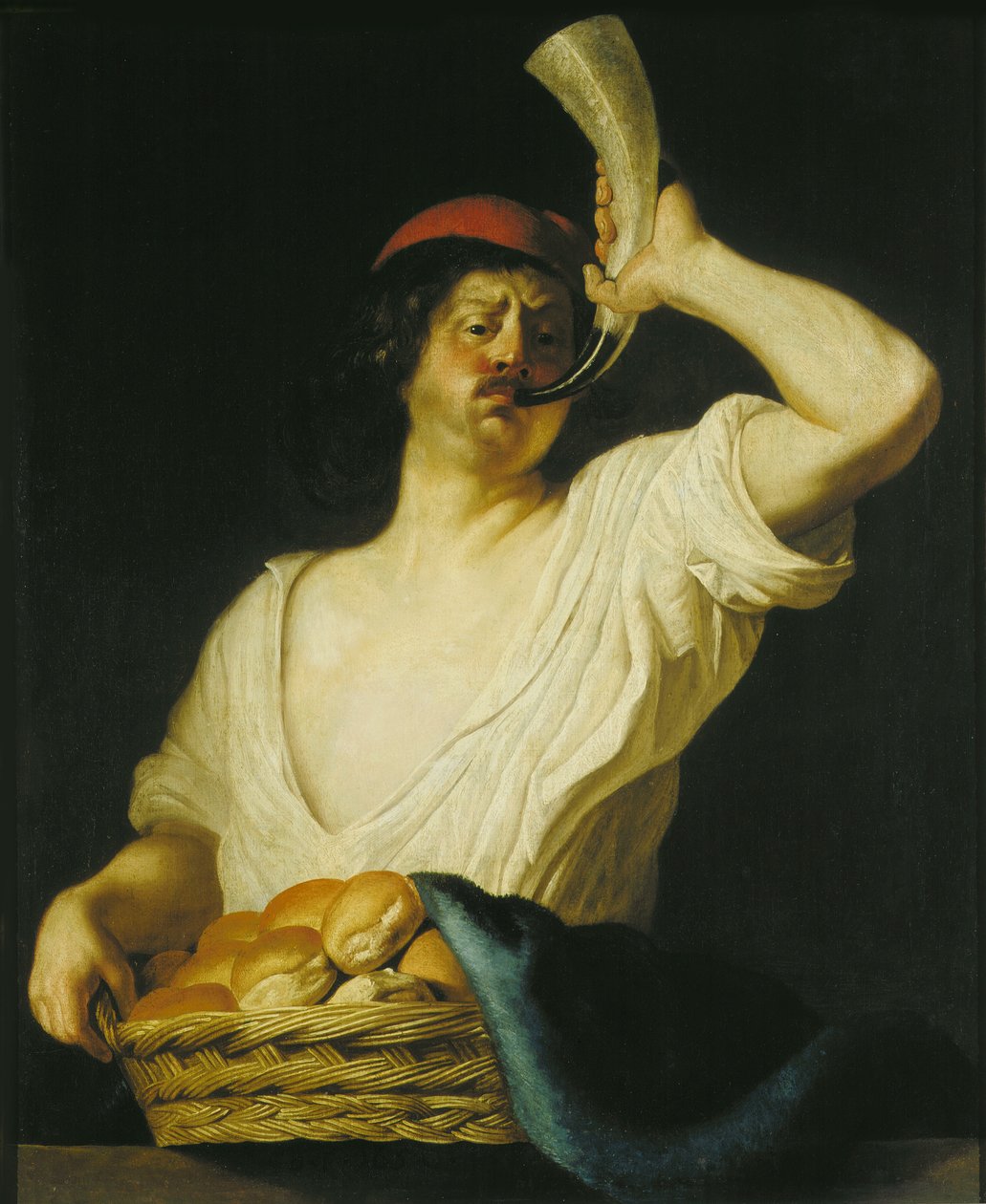 Leipuri puhaltaa torveaan, 1650. tekijältä Christiaen van Couwenbergh