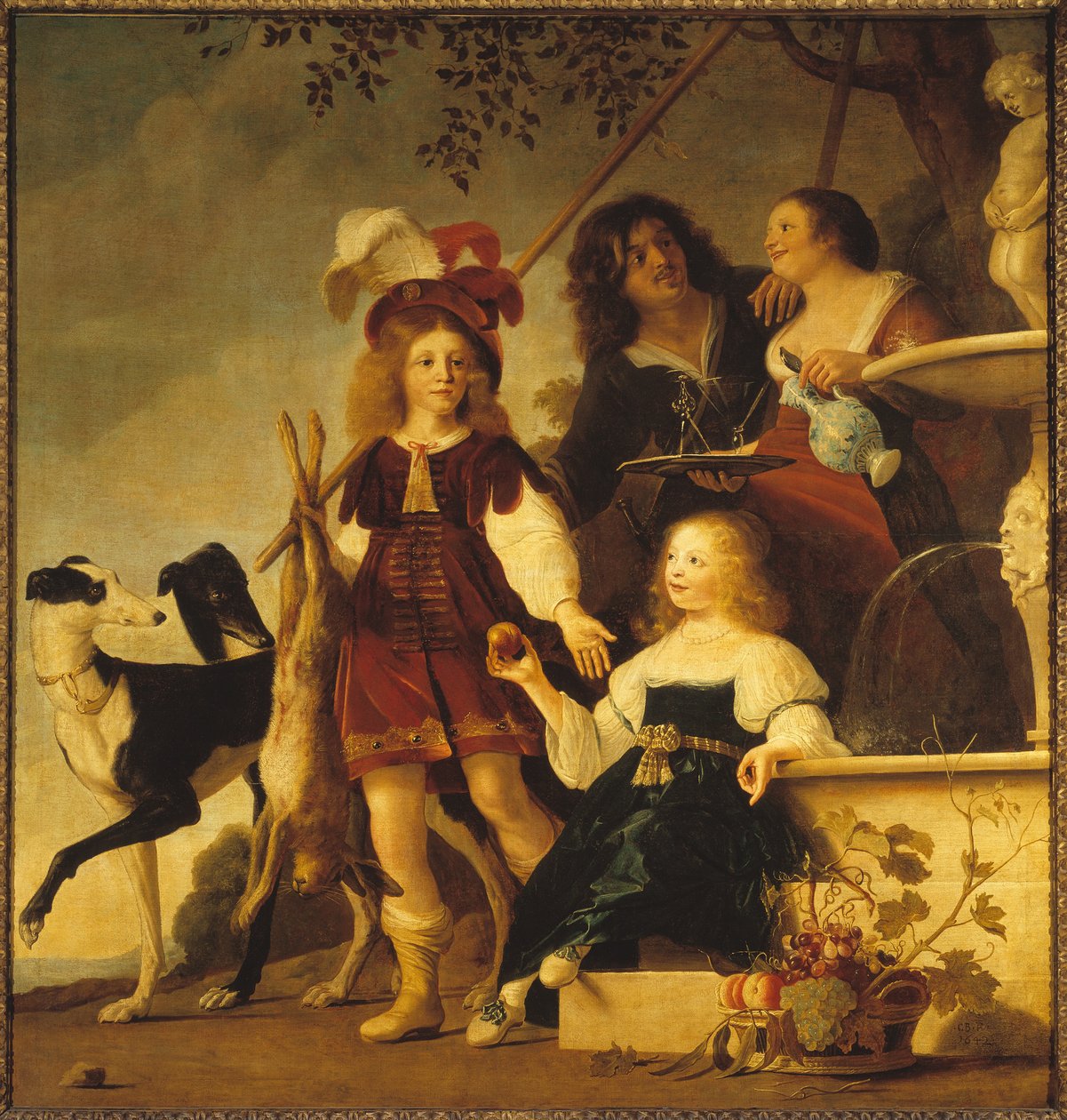 Allegorinen perhemuotokuva, 1642. tekijältä Christiaen van Couwenbergh