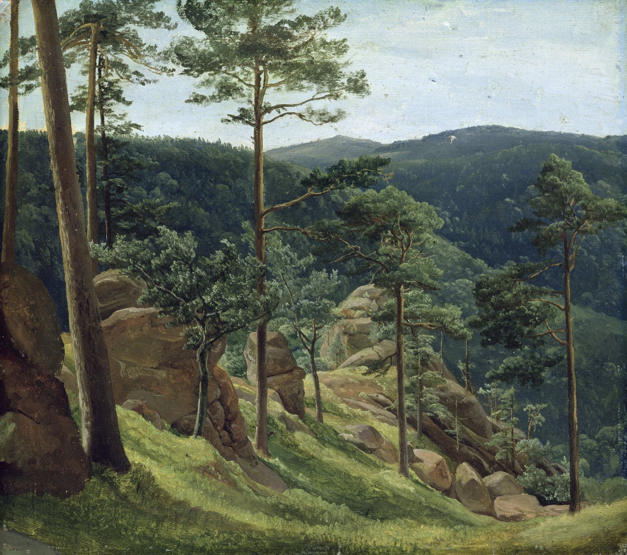 View ng Mount Brocken, 1829 (langis sa papel sa board)finn tekijältä Christian Ernst Bernhard Morgenstern