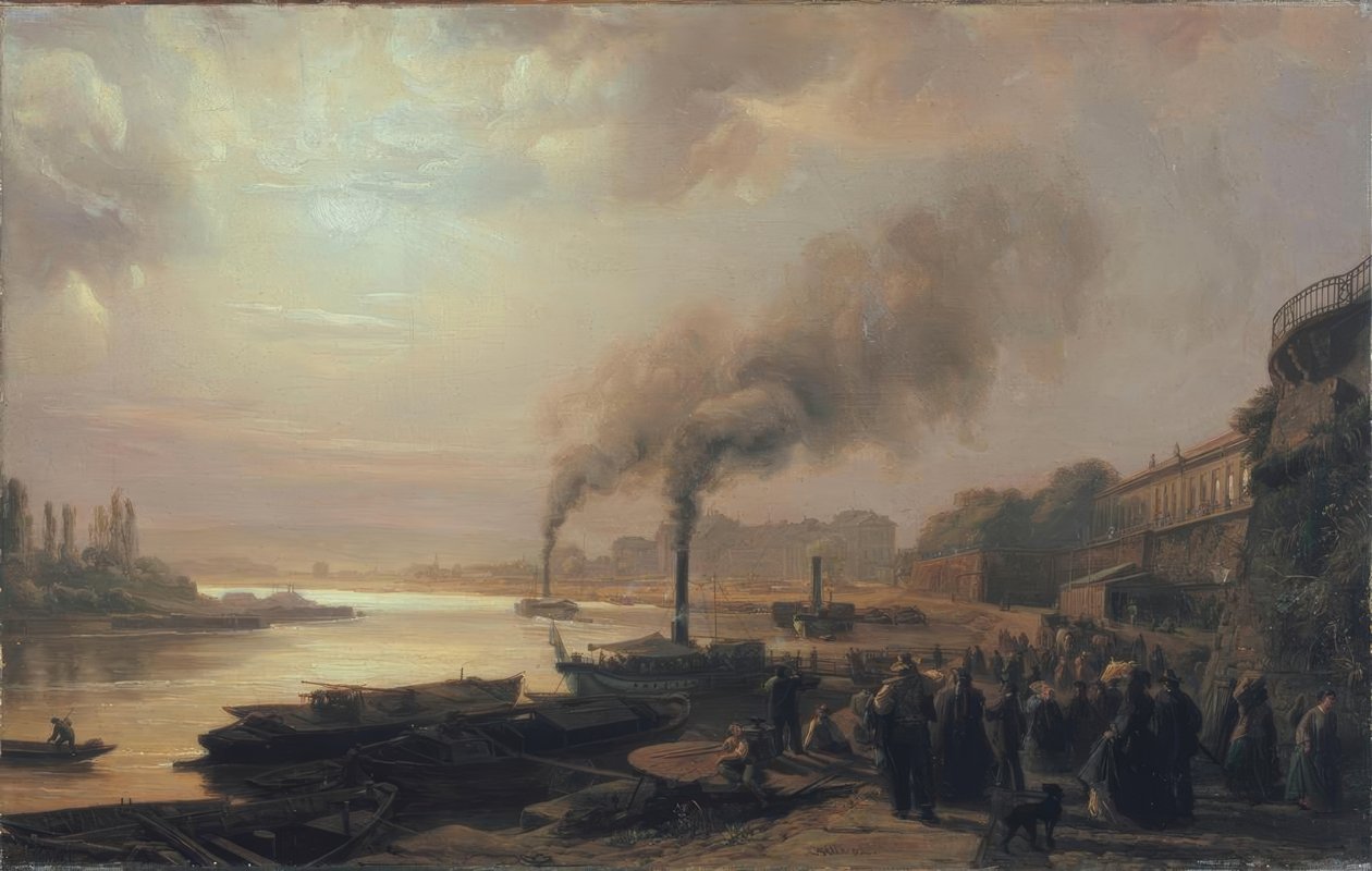 Die Brühlsche Terrasse Dresdenissä tekijältä Christian Friedrich Gille
