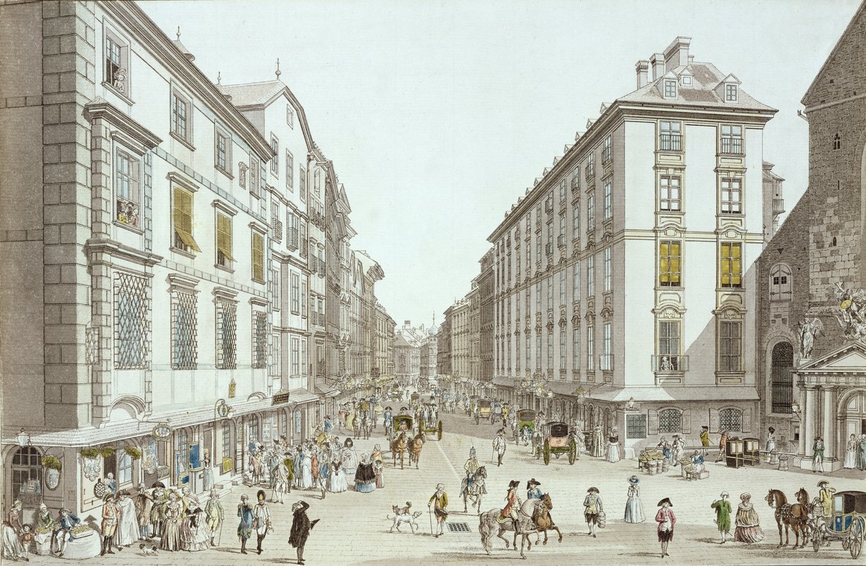 Näkymä Kohlmarktille, 1786 tekijältä Christian Georg II Schutz or Schuz