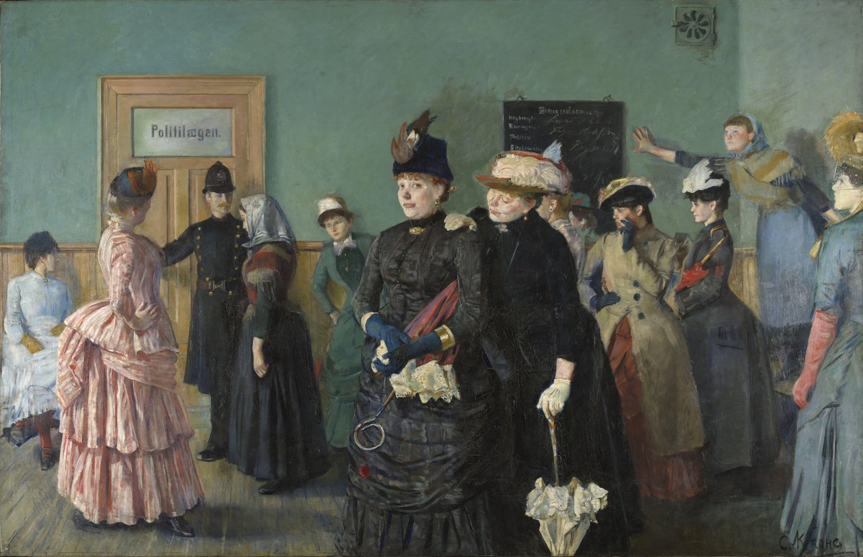 Albertine poliisilääkärin odotushuoneessa, 1886-87 tekijältä Christian Krohg