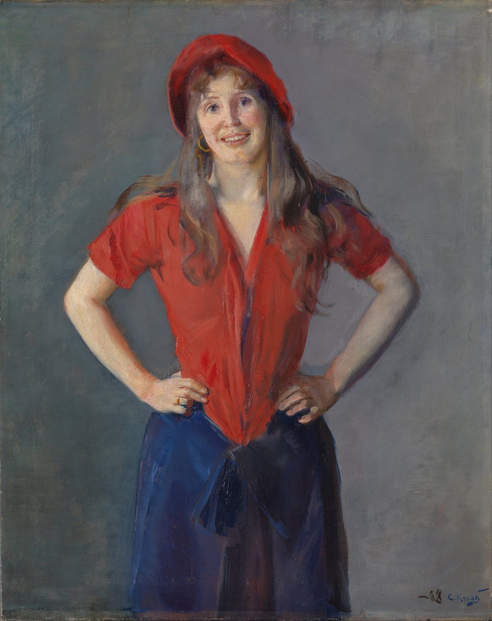 Maalari Oda Krohgin muotokuva, s. Lasson tekijältä Christian Krohg