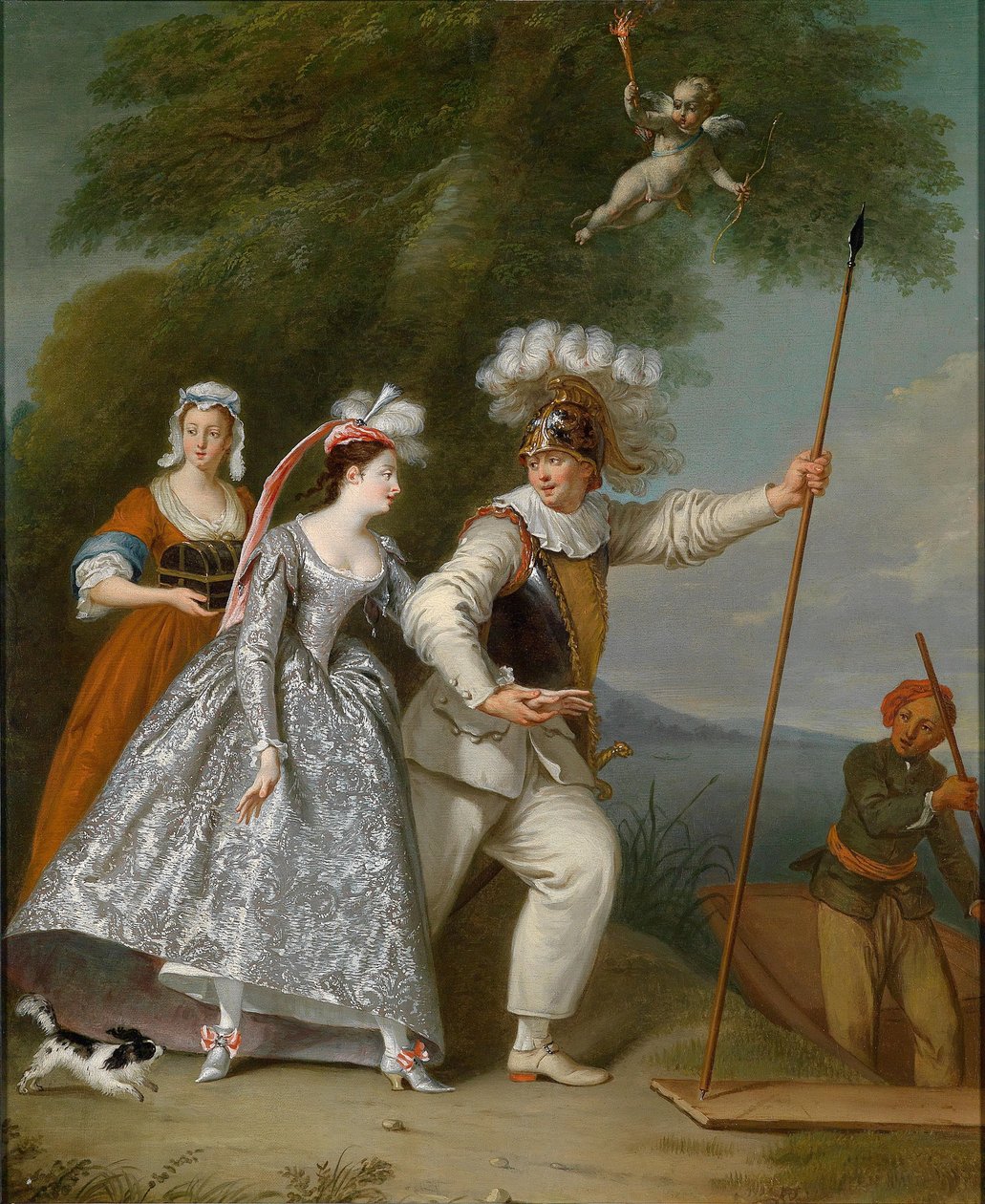 Porträt eines eleganten Herrn als Pierrot in einer Commedia dell’Arte tekijältä Christian Wilhelm Ernst Dietrich