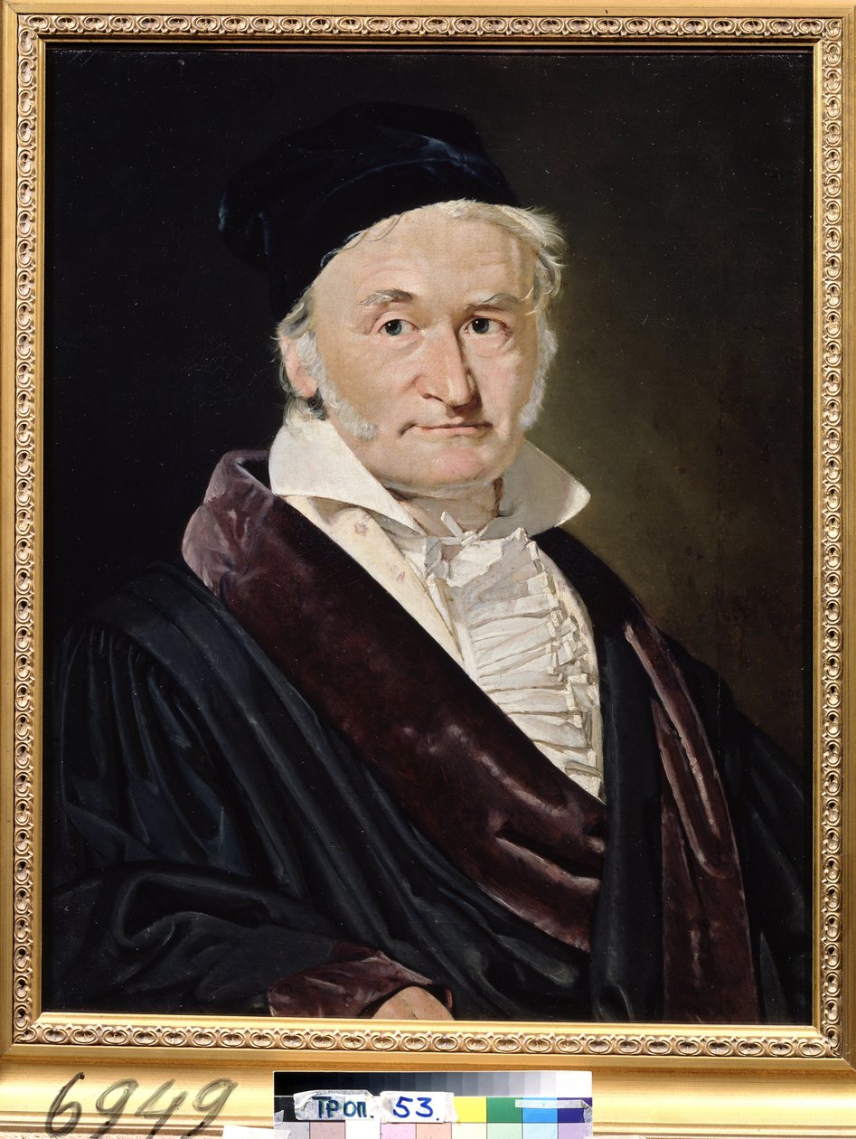 ""Muotokuva tieteellinen allemand Karl (Carl) Friedrich Gauss (1777-1855)"" (Matemaatikon, tähtitieteilijän ja fyysikon Carl Friedrich Gaussin (1777-1855) muotokuva) Peinture de Christian Albrecht Jensen (17092 Dim.1847092-1840) 66x52 cm Musee Pouchkine, M tekijältä Christian Albrecht Jensen