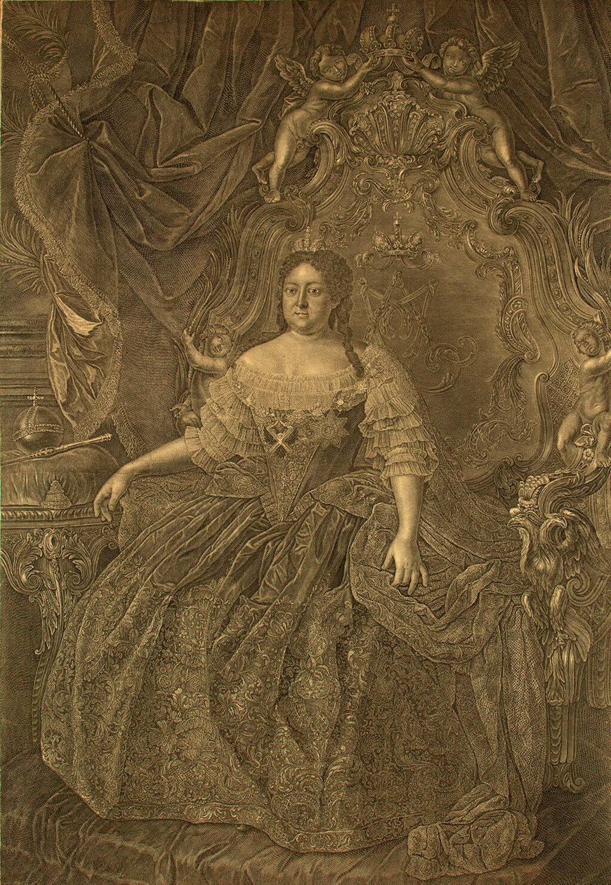 Keisarinna Anna Ioannovnan muotokuva 1693-1740, 1740-luku tekijältä Christian Albrecht Wortmann