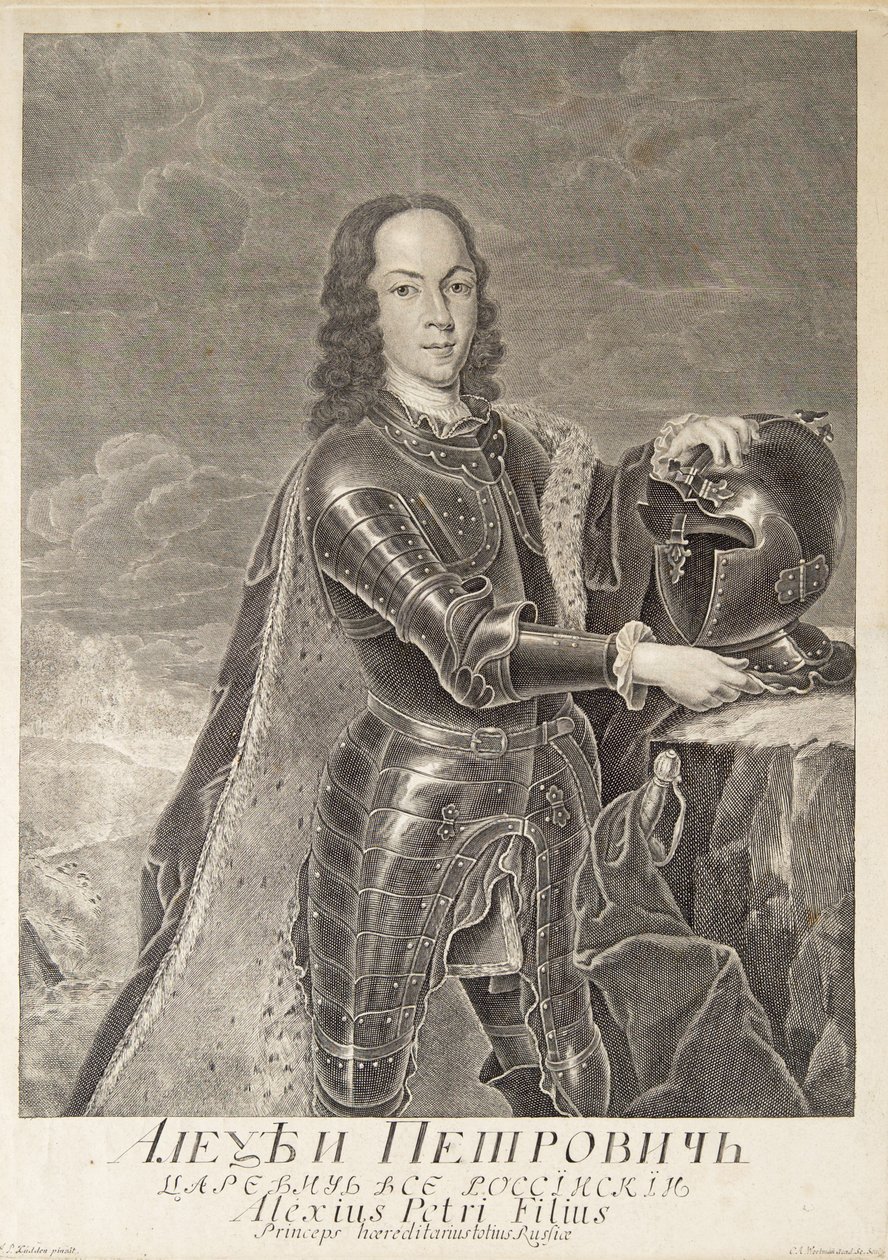 Venäjän Tsarevitš Aleksei Petrovitšin muotokuva 1690-1718, n. 1740 tekijältä Christian Albrecht Wortmann