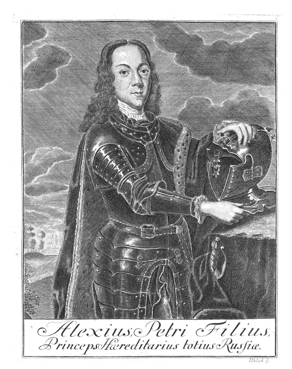 Venäjän Tsarevitš Aleksei Petrovitšin muotokuva 1690-1718, noin 1730 tekijältä Christian Albrecht Wortmann