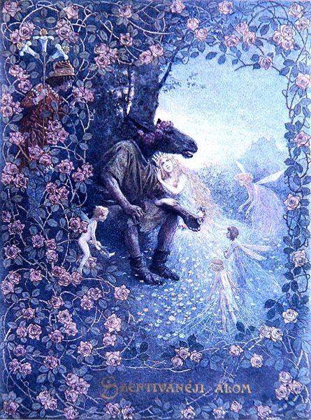 Kuvitus William Shakespearen (1565-1616) Kesäyön unelmasta, noin 1900 (litografia). tekijältä Christian August Printz