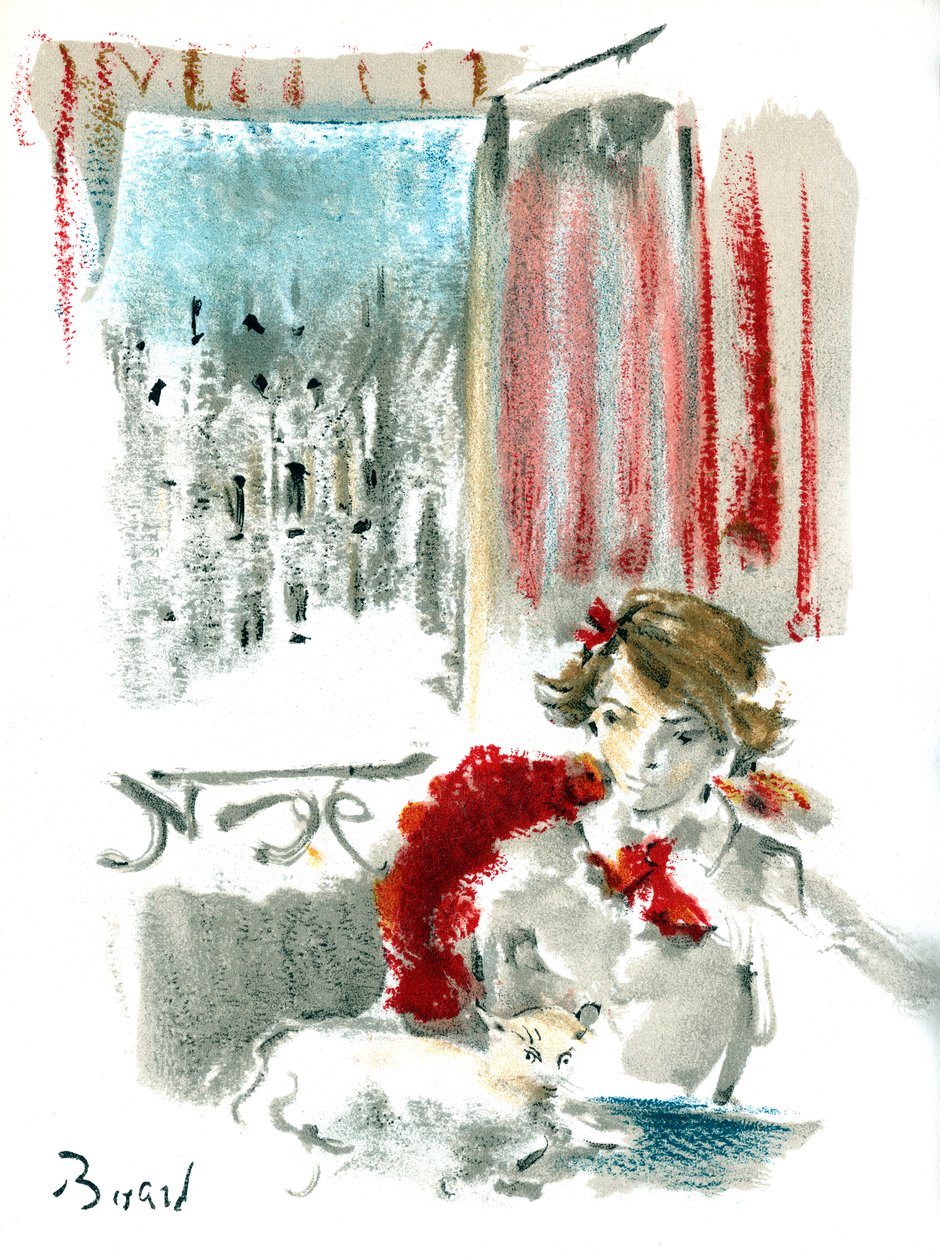 Willyn ja Colette Willyn Claudine a Paris, julkaistu vuonna 1946 (värilitho) tekijältä Christian Bérard