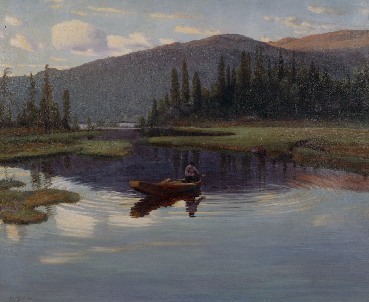 Fra Jupsjoen tai Jupsea, n. 1905 (öljy kankaalle) tekijältä Christian Eriksen Skredsvig