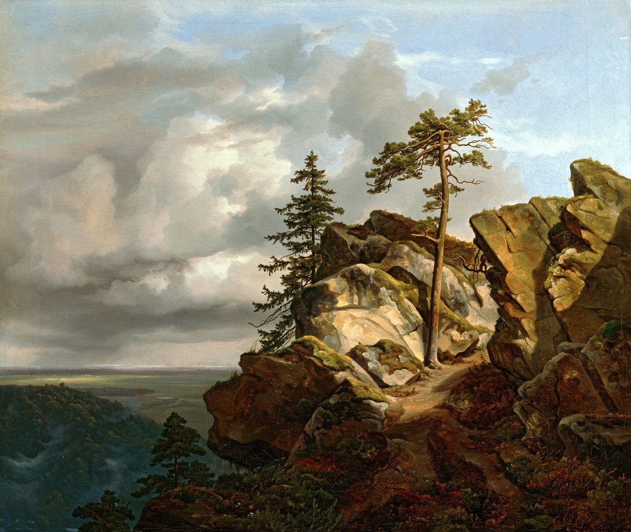 Harzin maisema (Lüneburgin numme lähellä Harburgia) tekijältä Christian Ernst Bernhard Morgenstern