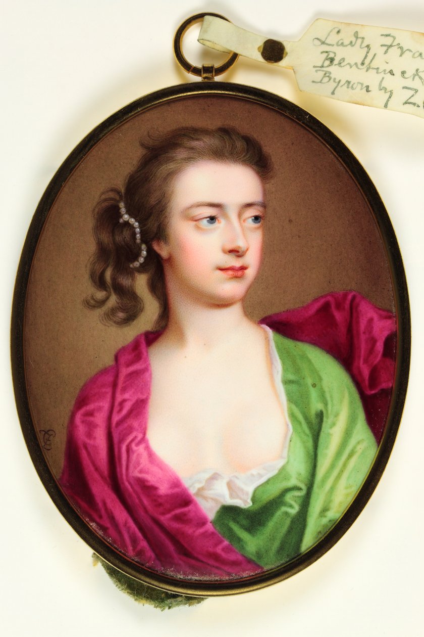 Lady Frances Wilhelmina Bentinck, Lady Byron (emali) tekijältä Christian Friedrich Zincke