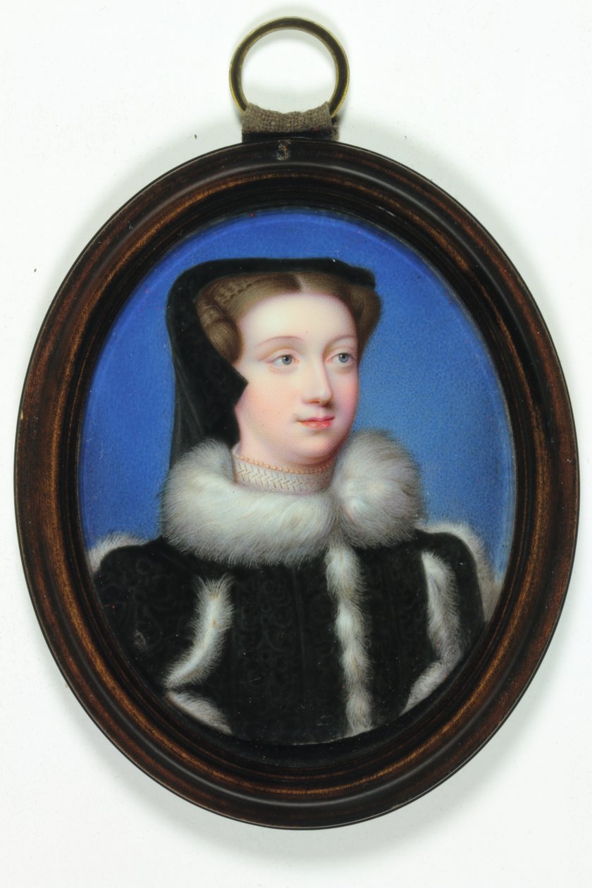 Muotokuva naisesta nimeltä Mary Queen of Scots (emali) tekijältä Christian Friedrich Zincke