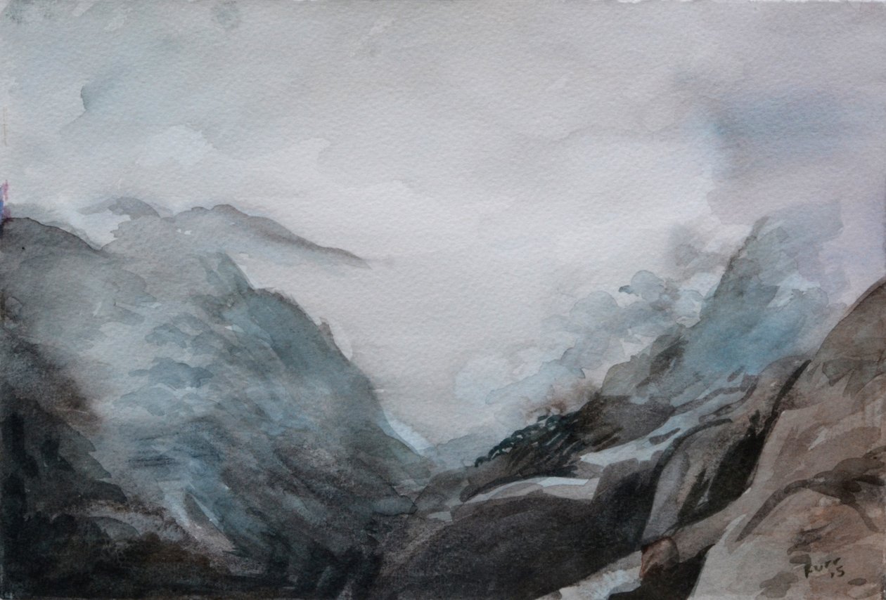 Pilvipaviljonki, 2015 (akvarelli paperille) tekijältä Christian Furr