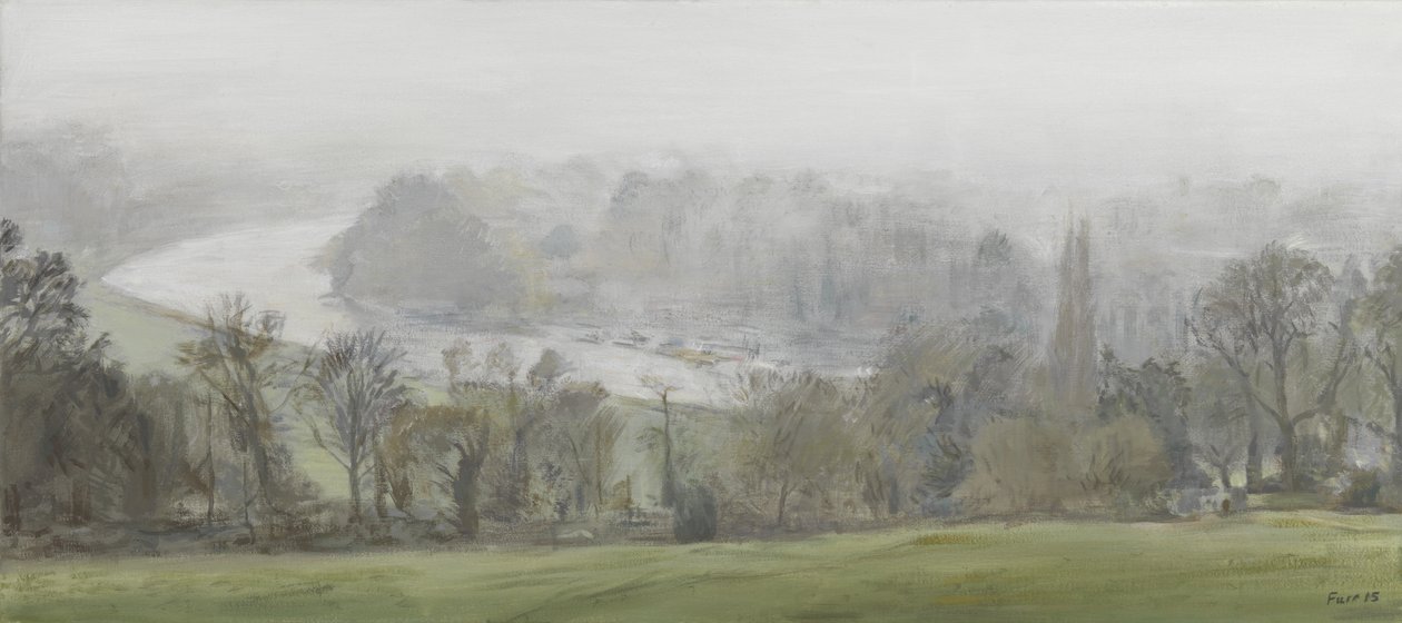 Sumussa (hopea) - Thames from Richmond Hill, sumu, 2015 (öljy kankaalle) tekijältä Christian Furr