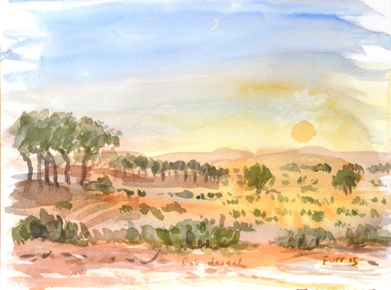 Rak Desert II, 2016 (akvarelli) tekijältä Christian Furr