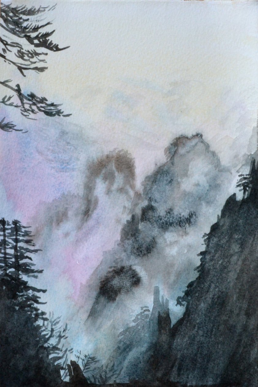 Alkaa uskoa (vaaleanpunainen), 2015 (akvarelli paperille) tekijältä Christian Furr