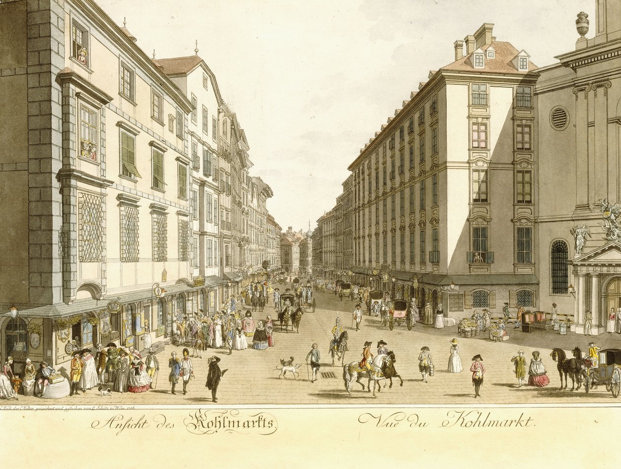Näkymä Kohlmarktille, 1786 tekijältä Christian Georg II Schutz or Schuz