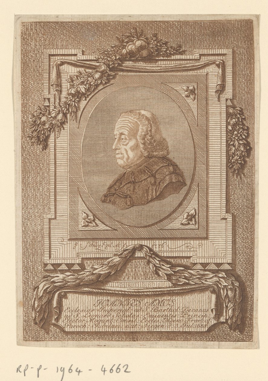 Johann Baptist Amosin muotokuva tekijältä Christian Georg Schütz (I)
