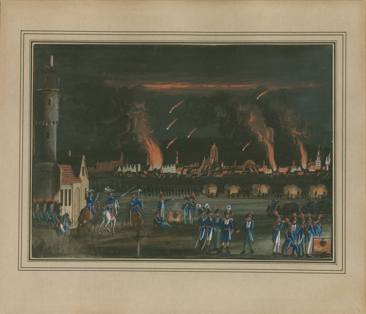 Ranskan armeija pommitti Frankfurt am Mainia 13. heinäkuuta 1796 tekijältä Christian Georg Schütz the Younger