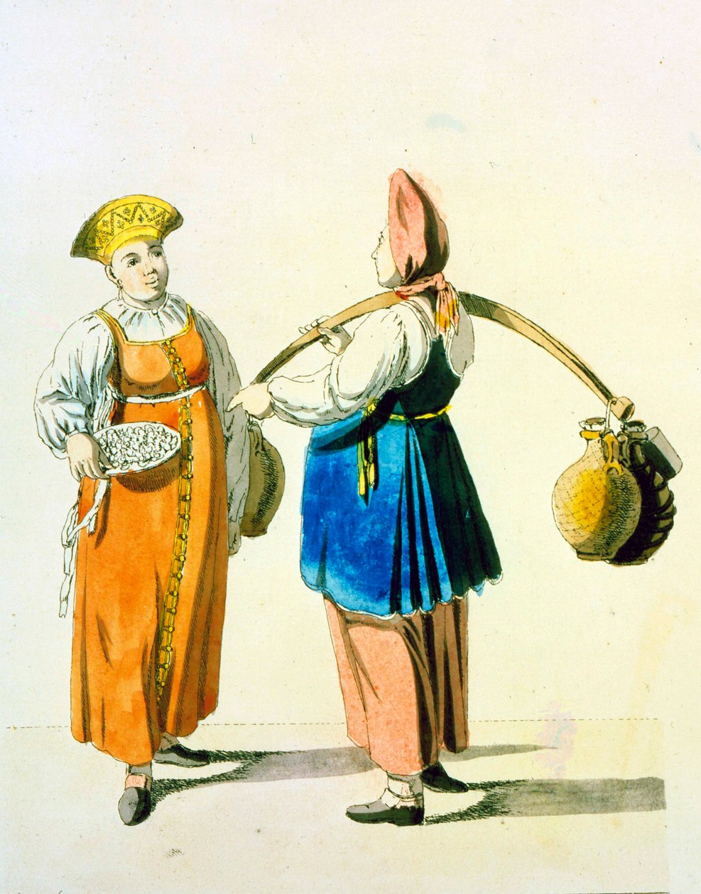 Dairywomen, 1799. tekijältä Christian Gottfried Heinrich Geissler