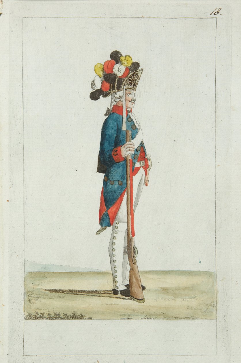 Preobraženskin rykmentin kranaadieri, 1793 tekijältä Christian Gottfried Heinrich Geissler