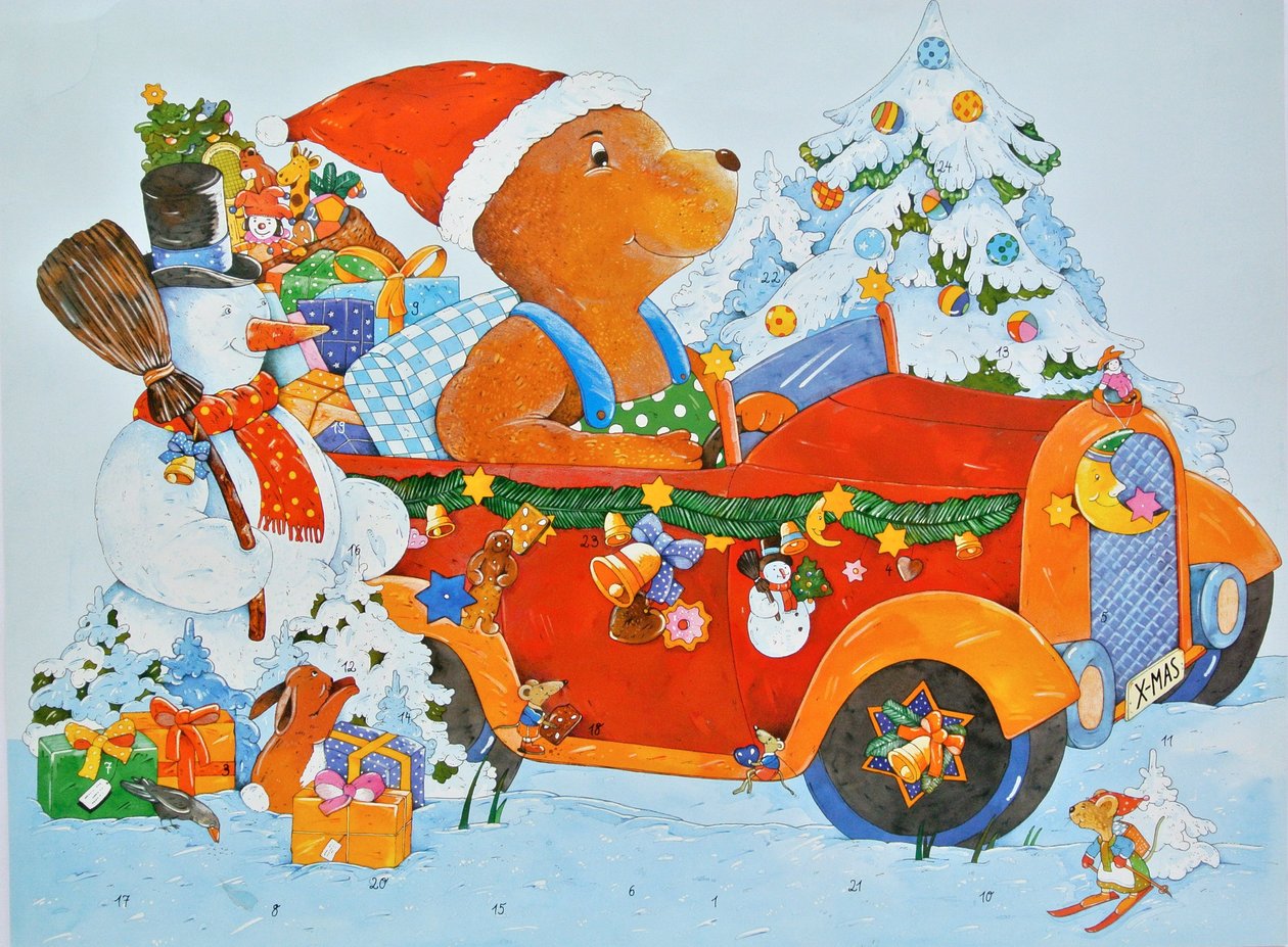 Adventskalender Bear, 2009 (akvarelli paperille) tekijältä Christian Kaempf