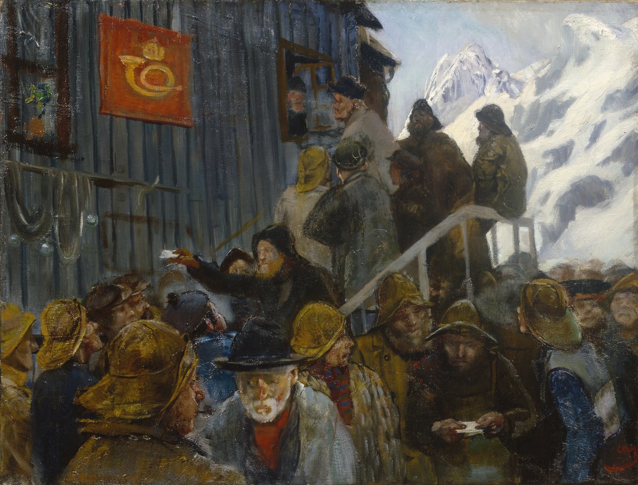 Postin saapuminen (öljy kankaalle) tekijältä Christian Krohg
