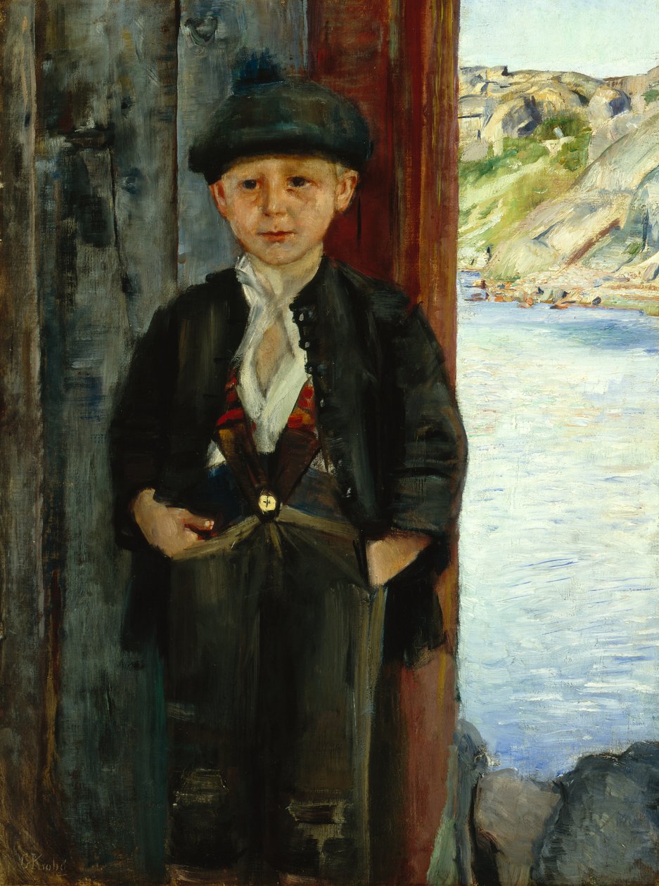 Poika talon seinän vieressä, n.1890 tekijältä Christian Krohg