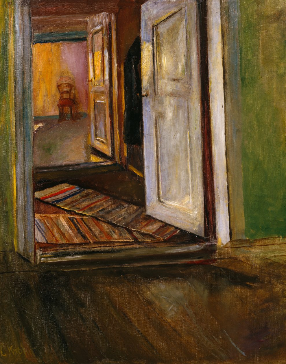 Sisätilojen räsymatto (maalaus) tekijältä Christian Krohg