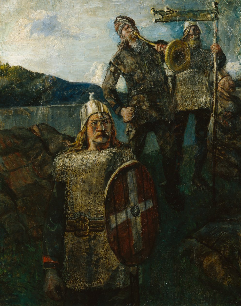 Kuningas Olav antoi puhaltaa armeijan äänen tekijältä Christian Krohg
