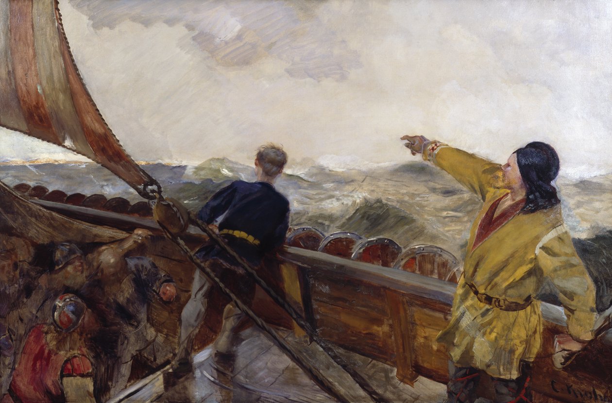 Leif Erikson löytää Amerikan tekijältä Christian Krohg