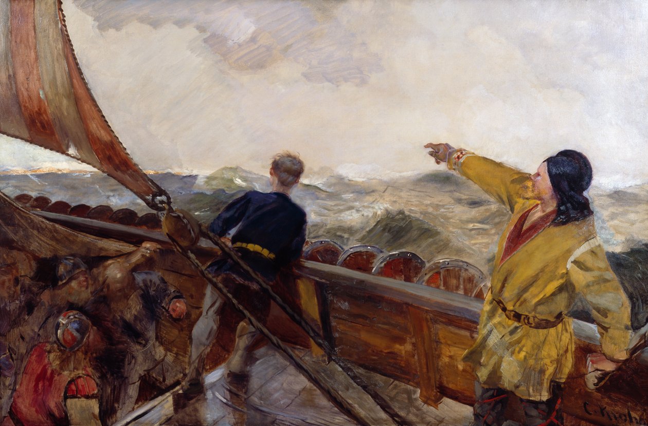 Leiv Eiriksson löytää Amerikan tekijältä Christian Krohg