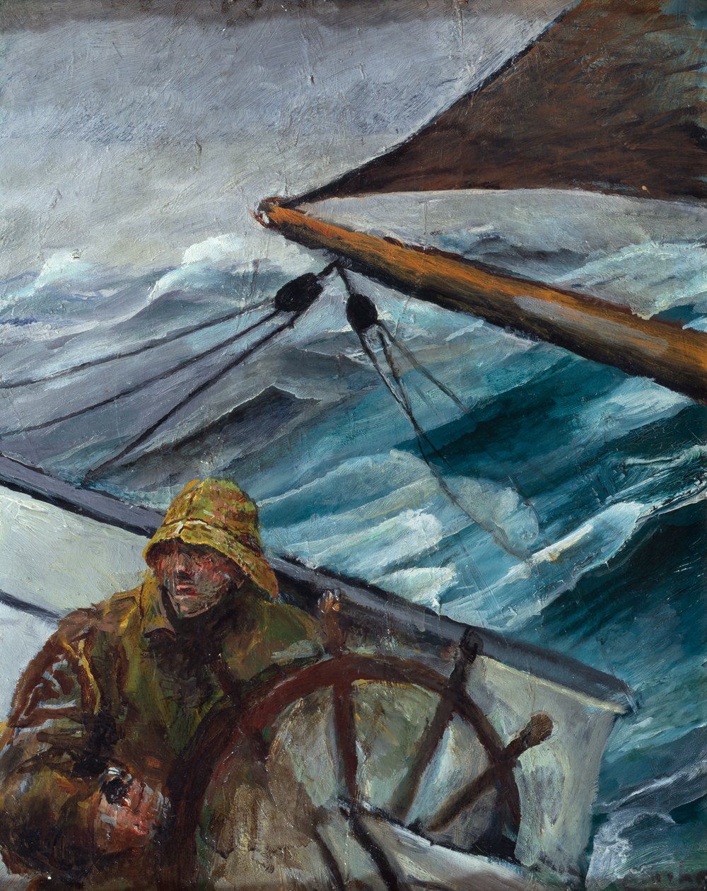 Mate ruorissa (öljy kankaalle) tekijältä Christian Krohg