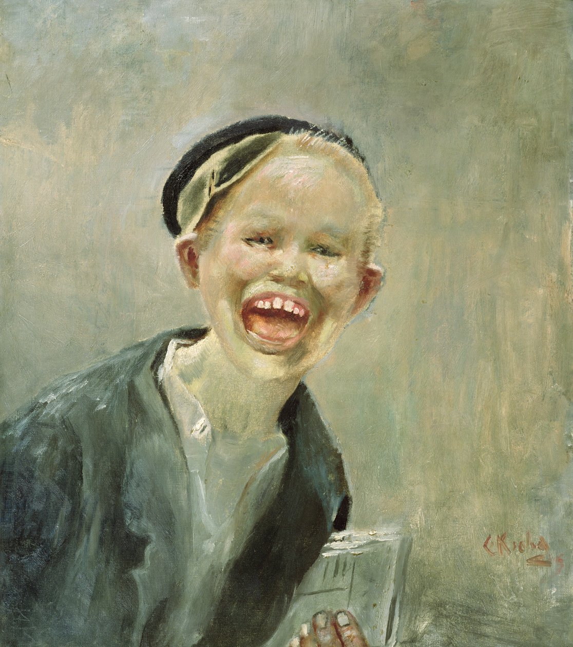 Sanomalehtipoika (öljy kankaalle) tekijältä Christian Krohg
