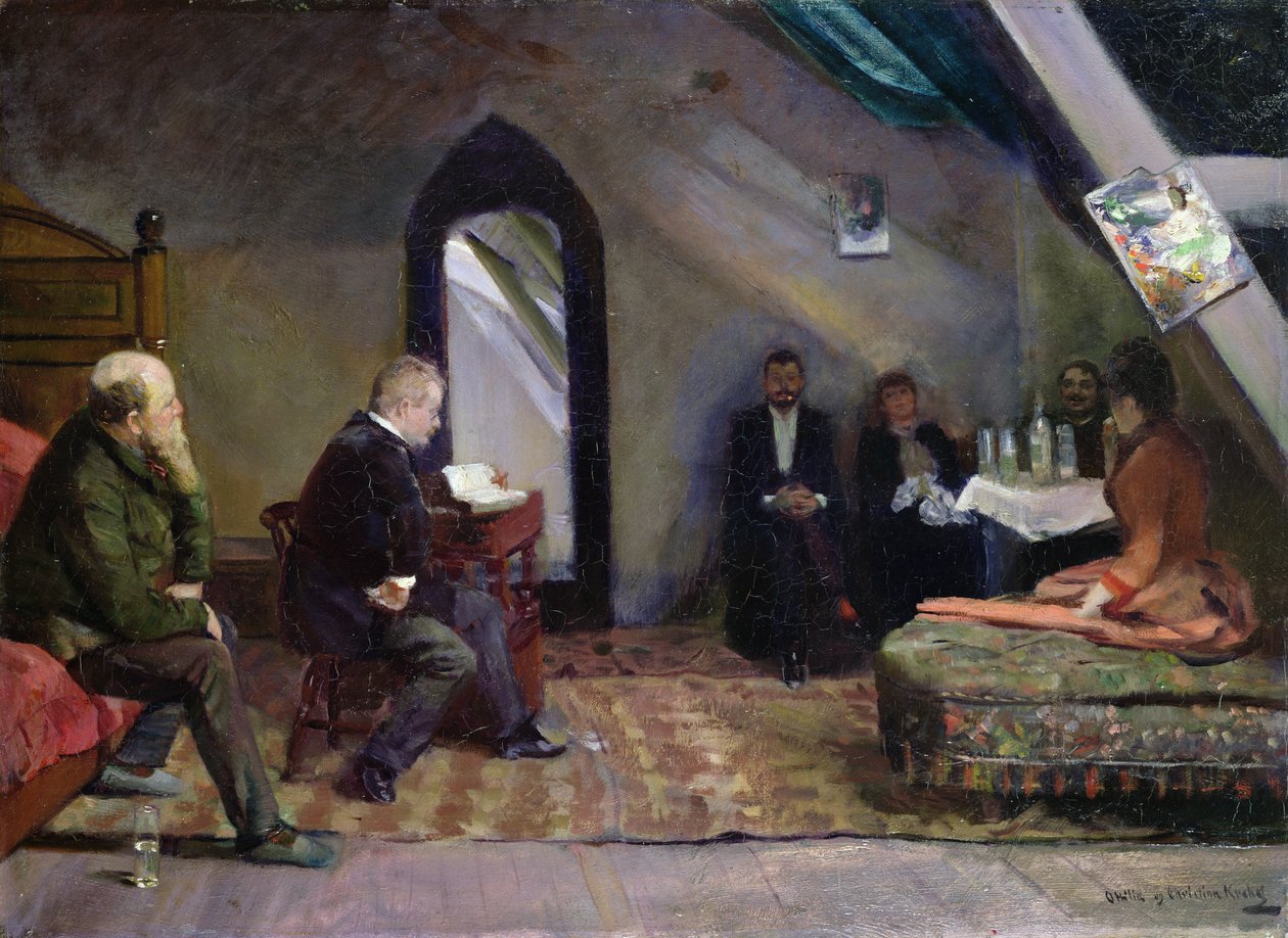 Lukeminen studiossa tekijältä Christian Krohg