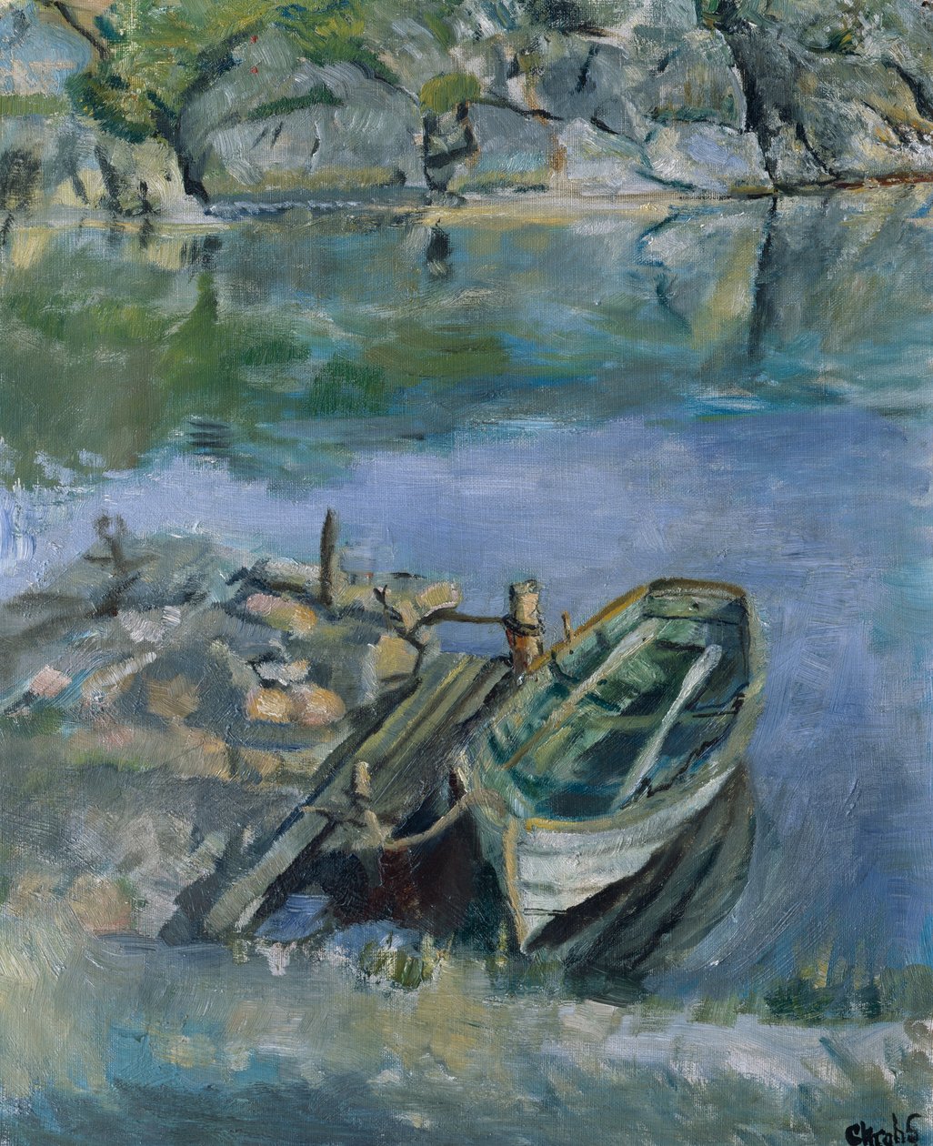 Soutuvene laiturilla tekijältä Christian Krohg