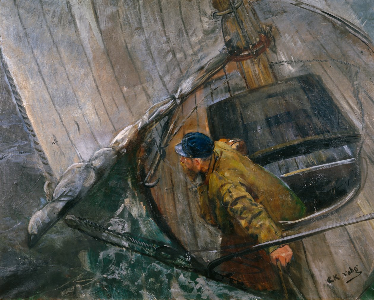 Purjehdus riuttapurjeilla tekijältä Christian Krohg