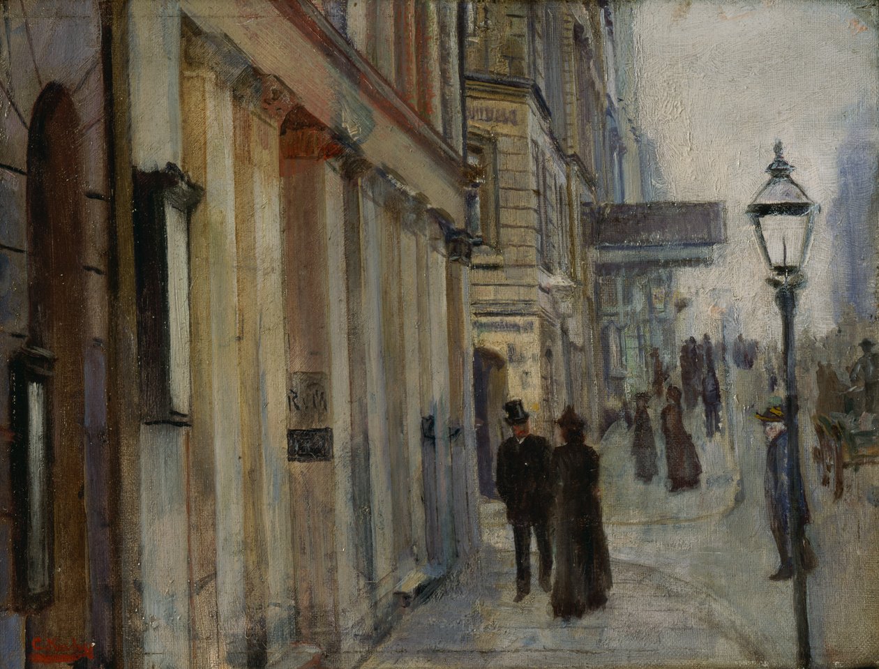 Kulma Karl Johan Street ja Dronningen Street tekijältä Christian Krohg