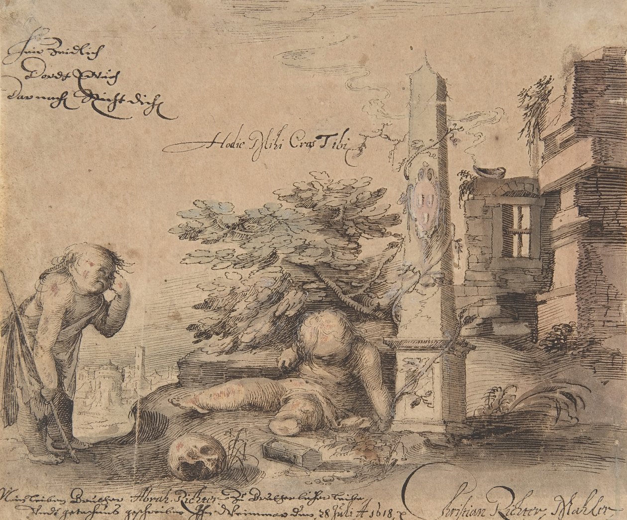 Allegoria elämän ohimenevyydestä, 1618. tekijältä Christian Richter